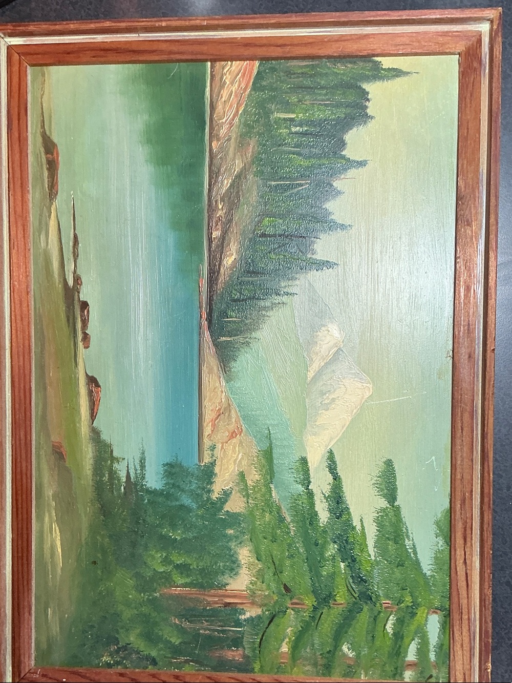 Vintage framed painting of Mt. Shasta